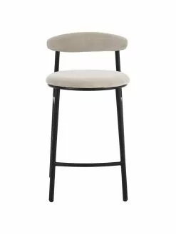 Samt-Barstuhl Doggi in Cremefarben, B 44 x H 84 cm -Esszimmer Verkäufe Samt Barstuhl Doggi in Cremefarben 3