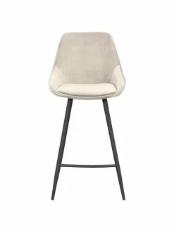 Rowico Samt-Barstuhl Sierra in Beige mit Metall-Beinen, B 47 x H 97 cm 11 Rowico Samt-Barstuhl Sierra in Beige mit Metall-Beinen, B 47 x H 97 cm -Esszimmer Verkäufe Samt Barstuhl Sierra in Beige mit Metall Beinen 3