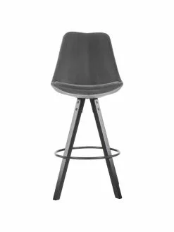 Samt-Barstühle Dima in Grau, 2 Stück, B 49 x H 112 cm 10 Samt-Barstühle Dima in Grau, 2 Stück, B 49 x H 112 cm -Esszimmer Verkäufe Samt Barstuhle Dima in Grau 2 Stuck 2