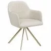 Westwing Collection Samt-Drehstuhl Lola mit Armlehne in Cremeweiß, B 58 x T 53 cm -Esszimmer Verkäufe Samt Drehstuhl Lola mit Armlehne in Cremeweiss