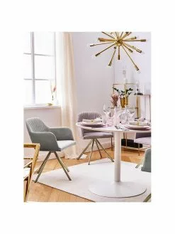 Westwing Collection Samt-Drehstuhl Lola mit Armlehne in Steingrau, B 58 x T 53 cm 9 Westwing Collection Samt-Drehstuhl Lola mit Armlehne in Steingrau, B 58 x T 53 cm -Esszimmer Verkäufe Samt Drehstuhl Lola mit Armlehne in Steingrau 1