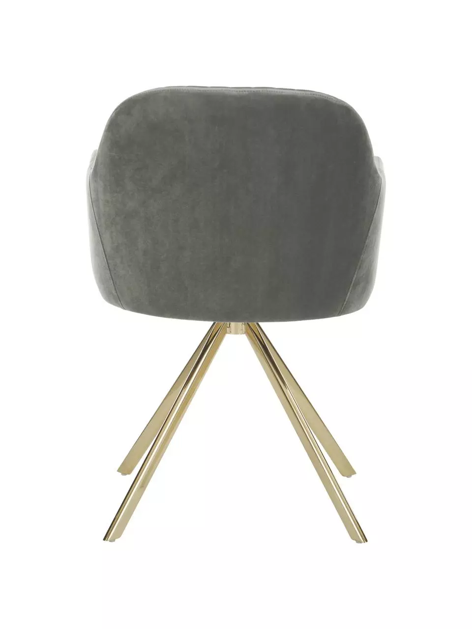 Westwing Collection Samt-Drehstuhl Lola mit Armlehne in Steingrau, B 58 x T 53 cm 8 Westwing Collection Samt-Drehstuhl Lola mit Armlehne in Steingrau, B 58 x T 53 cm – Bild 6