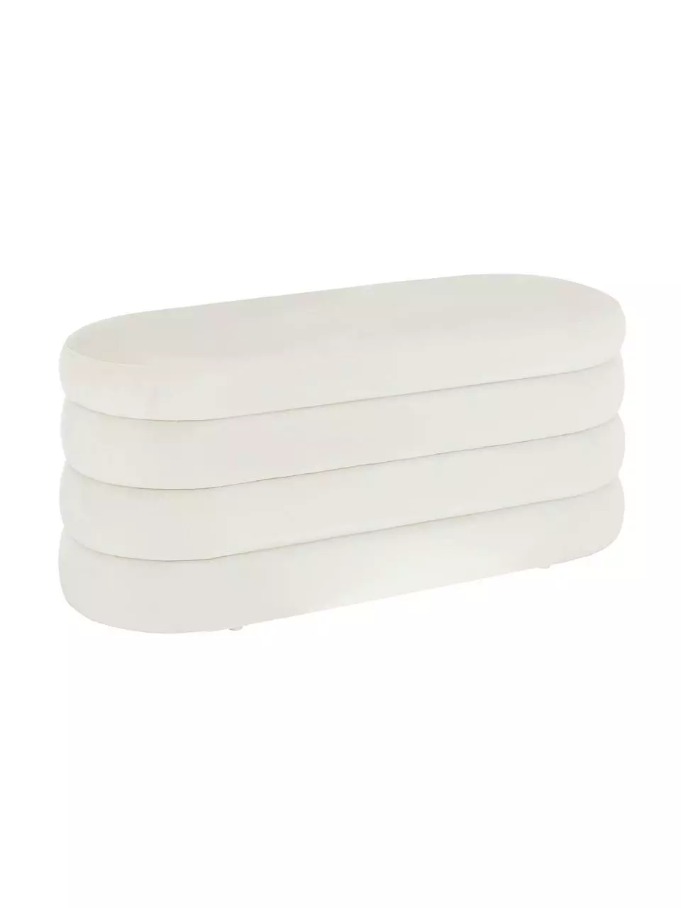 Westwing Collection Samt-Polsterbank Alto in Cremeweiß, B 110 x H 47 cm 2 Westwing Collection Samt-Polsterbank Alto in Cremeweiß, B 110 x H 47 cm