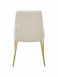 Westwing Collection Samt-Polsterstuhl Ava in Beige, B 53 x T 60 cm -Esszimmer Verkäufe Samt Polsterstuhl Ava in Beige 5