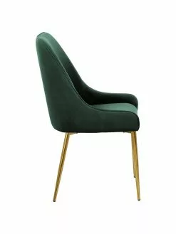 Westwing Collection Samt-Polsterstuhl Ava in Dunkelgrün, B 53 x T 60 cm -Esszimmer Verkäufe Samt Polsterstuhl Ava in Dunkelgrun 4