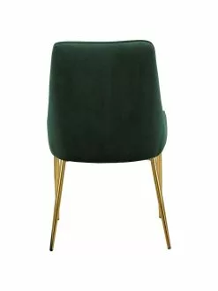 Westwing Collection Samt-Polsterstuhl Ava in Dunkelgrün, B 53 x T 60 cm -Esszimmer Verkäufe Samt Polsterstuhl Ava in Dunkelgrun 5