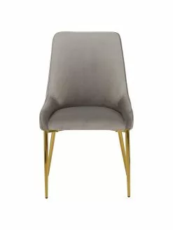 Westwing Collection Samt-Polsterstuhl Ava in Taupe, B 53 x T 60 cm -Esszimmer Verkäufe Samt Polsterstuhl Ava in Taupe 3