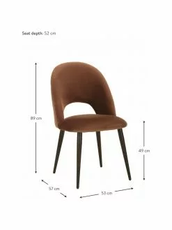 Westwing Collection Samt-Polsterstuhl Rachel in Braun, B 53 x T 57 cm 11 Westwing Collection Samt-Polsterstuhl Rachel in Braun, B 53 x T 57 cm -Esszimmer Verkäufe Samt Polsterstuhl Rachel in Braun 3