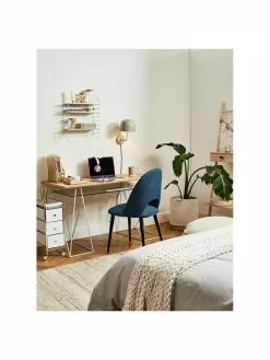 Westwing Collection Samt-Polsterstuhl Rachel in Dunkelblau, B 53 x T 57 cm -Esszimmer Verkäufe Samt Polsterstuhl Rachel in Dunkelblau 2