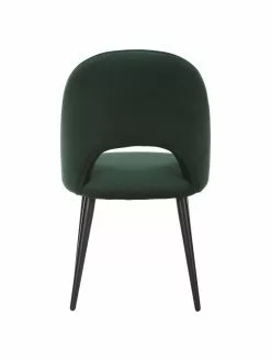 Westwing Collection Samt-Polsterstuhl Rachel in Dunkelgrün, B 53 x T 57 cm -Esszimmer Verkäufe Samt Polsterstuhl Rachel in Dunkelgrun 5