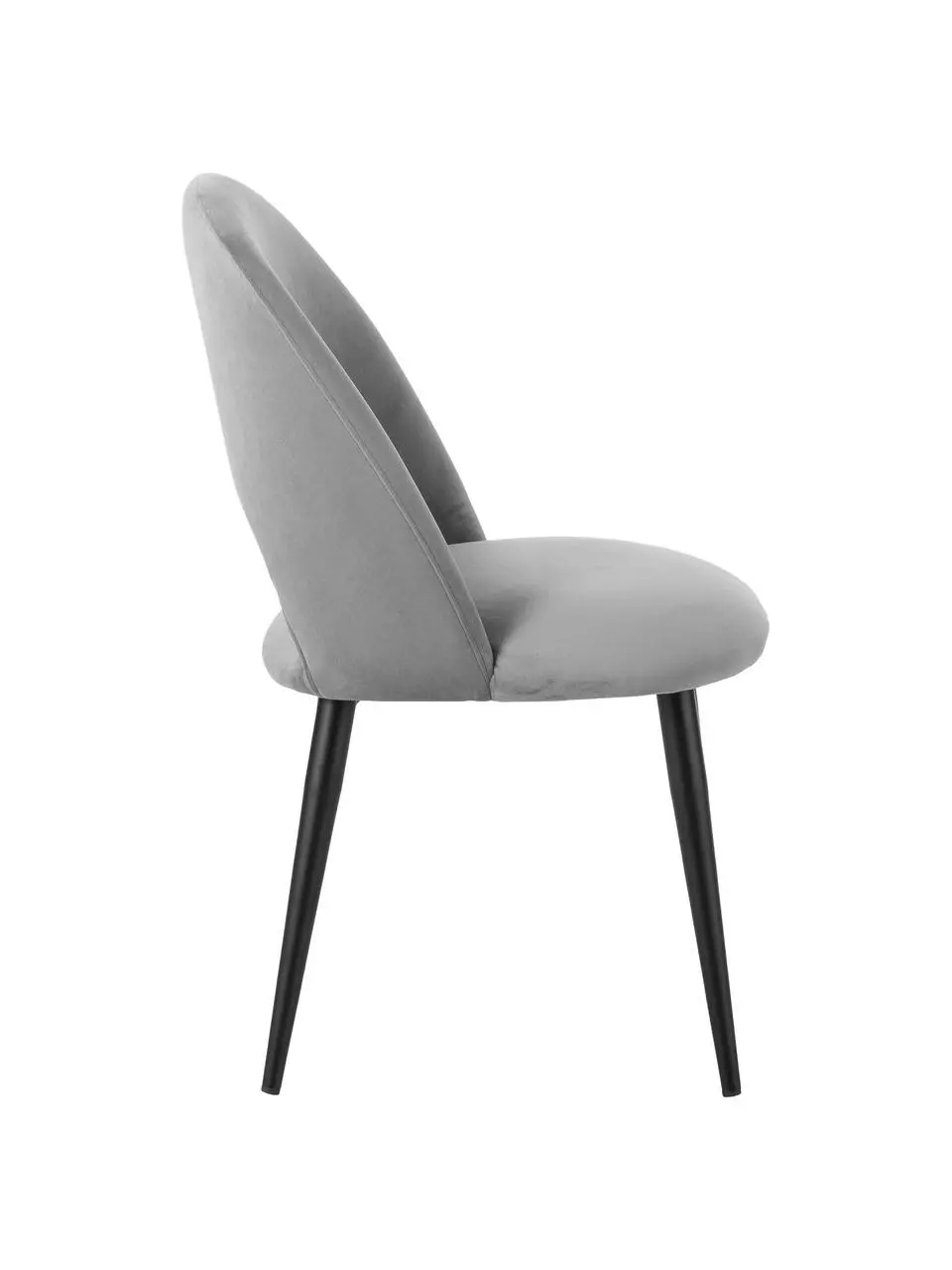 Westwing Collection Samt-Polsterstuhl Rachel in Grau, B 53 x T 57 cm 7 Westwing Collection Samt-Polsterstuhl Rachel in Grau, B 53 x T 57 cm – Bild 5