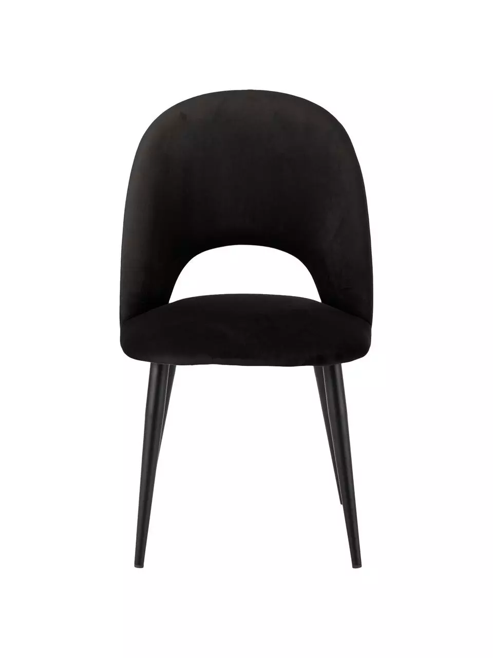 Westwing Collection Samt-Polsterstuhl Rachel in Schwarz, B 53 x T 57 cm 6 Westwing Collection Samt-Polsterstuhl Rachel in Schwarz, B 53 x T 57 cm – Bild 4