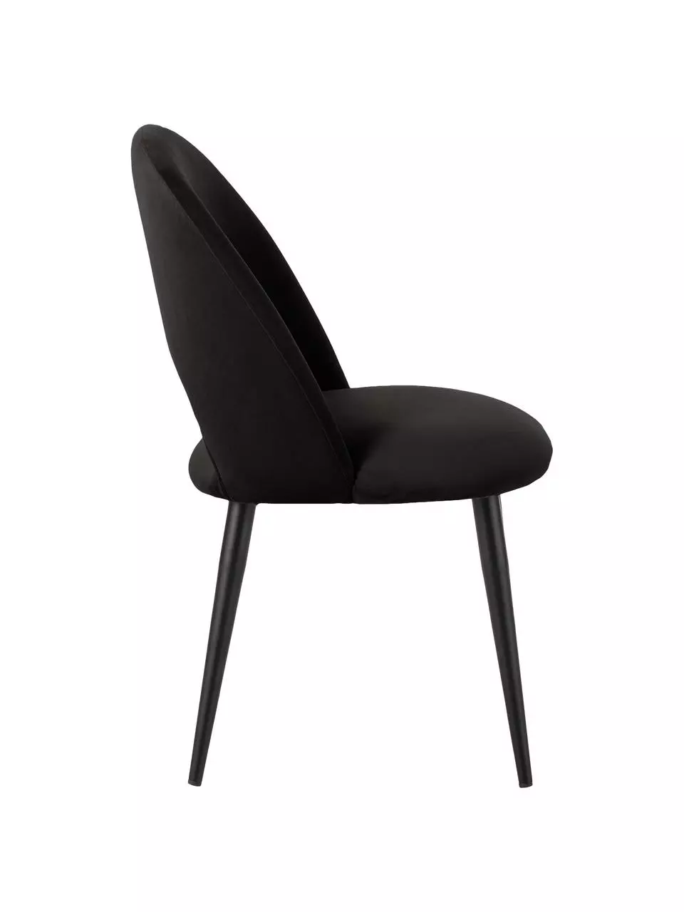 Westwing Collection Samt-Polsterstuhl Rachel in Schwarz, B 53 x T 57 cm 7 Westwing Collection Samt-Polsterstuhl Rachel in Schwarz, B 53 x T 57 cm – Bild 5