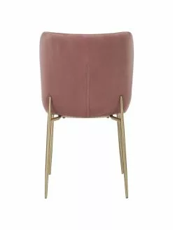 Westwing Collection Samt-Polsterstuhl Tess in Altrosa, B 49 x T 64 cm -Esszimmer Verkäufe Samt Polsterstuhl Tess in Altrosa 5