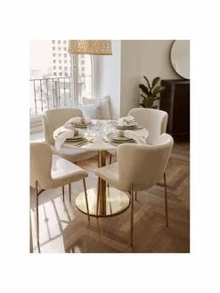 Westwing Collection Samt-Polsterstuhl Tess in Beige, B 49 x T 64 cm 10 Westwing Collection Samt-Polsterstuhl Tess in Beige, B 49 x T 64 cm -Esszimmer Verkäufe Samt Polsterstuhl Tess in Beige 2