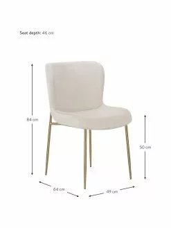 Westwing Collection Samt-Polsterstuhl Tess in Beige, B 49 x T 64 cm 11 Westwing Collection Samt-Polsterstuhl Tess in Beige, B 49 x T 64 cm -Esszimmer Verkäufe Samt Polsterstuhl Tess in Beige 3