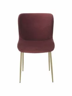 Westwing Collection Samt-Polsterstuhl Tess in Bordeaux, B 49 x T 64 cm -Esszimmer Verkäufe Samt Polsterstuhl Tess in Bordeaux 4