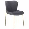 Westwing Collection Samt-Polsterstuhl Tess in Dunkelgrau, B 49 x T 64 cm -Esszimmer Verkäufe Samt Polsterstuhl Tess in Dunkelgrau