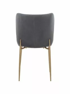 Westwing Collection Samt-Polsterstuhl Tess in Dunkelgrau, B 49 x T 64 cm -Esszimmer Verkäufe Samt Polsterstuhl Tess in Dunkelgrau 5