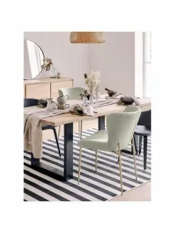 Westwing Collection Samt-Polsterstuhl Tess in Silbergrau, B 49 x H 84 cm -Esszimmer Verkäufe Samt Polsterstuhl Tess in Silbergrau 2