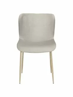 Westwing Collection Samt-Polsterstuhl Tess in Silbergrau, B 49 x H 84 cm -Esszimmer Verkäufe Samt Polsterstuhl Tess in Silbergrau 4