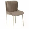 Westwing Collection Samt-Polsterstuhl Tess in Taupe, B 49 x H 84 cm -Esszimmer Verkäufe Samt Polsterstuhl Tess in Taupe