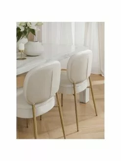 Westwing Collection Samt-Polsterstuhl Viggo, B 49 x T 66 cm -Esszimmer Verkäufe Samt Polsterstuhl Viggo 3