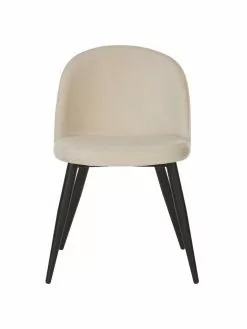 Westwing Collection Samt-Polsterstühle Amy in Cremeweiß, 2 Stück, B 51 x T 55 cm -Esszimmer Verkäufe Samt Polsterstuhle Amy in Cremeweiss 2 Stuck 5