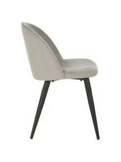 Westwing Collection Samt-Polsterstühle Amy in Grau, 2 Stück, B 51 x T 55 cm -Esszimmer Verkäufe Samt Polsterstuhle Amy in Grau 2 Stuck 4