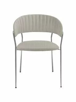 Kare Design Samt-Polsterstühle Belle in Grau, 2 Stück, B 57 x T 54 cm