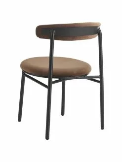 Samt-Polsterstühle Doggi in Braun, 2 Stück, B 47 x T 50 cm -Esszimmer Verkäufe Samt Polsterstuhle Doggi in Braun 2 Stuck 4