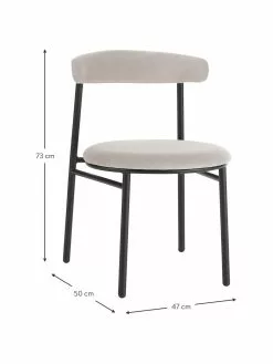 Samt-Polsterstühle Doggi in Cremefarben, 2 Stück, B 47 x T 50 cm -Esszimmer Verkäufe Samt Polsterstuhle Doggi in Cremefarben 2 Stuck 3