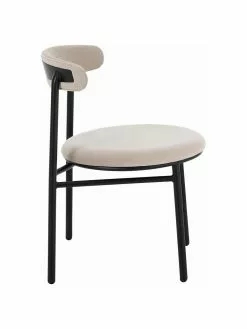 Samt-Polsterstühle Doggi in Cremefarben, 2 Stück, B 47 x T 50 cm -Esszimmer Verkäufe Samt Polsterstuhle Doggi in Cremefarben 2 Stuck 5