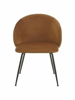 Westwing Collection Samt-Polsterstühle Luisa in Braun, 2 Stück, B 59 x T 59 cm -Esszimmer Verkäufe Samt Polsterstuhle Luisa in Braun 2 Stuck 3