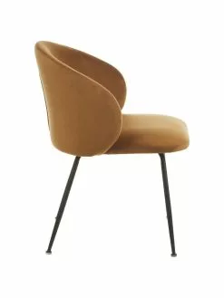 Westwing Collection Samt-Polsterstühle Luisa in Braun, 2 Stück, B 59 x T 59 cm -Esszimmer Verkäufe Samt Polsterstuhle Luisa in Braun 2 Stuck 4