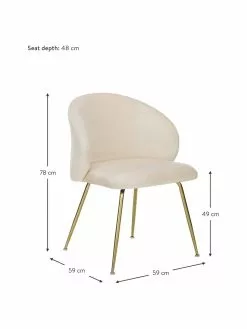 Westwing Collection Samt-Polsterstühle Luisa in Cremeweiß, 2 Stück, B 59 x T 59 cm 10 Westwing Collection Samt-Polsterstühle Luisa in Cremeweiß, 2 Stück, B 59 x T 59 cm -Esszimmer Verkäufe Samt Polsterstuhle Luisa in Cremeweiss 2 Stuck 2