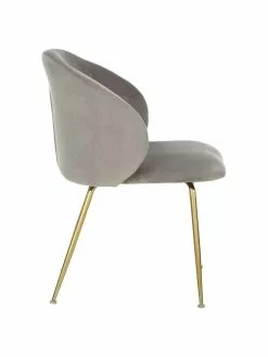 Westwing Collection Samt-Polsterstühle Luisa in Hellgrau, 2 Stück, B 59 x T 59 cm -Esszimmer Verkäufe Samt Polsterstuhle Luisa in Hellgrau 2 Stuck 4