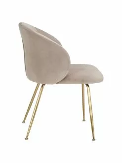 Westwing Collection Samt-Polsterstühle Luisa in Taupe, 2 Stück, B 59 x T 58 cm -Esszimmer Verkäufe Samt Polsterstuhle Luisa in Taupe 2 Stuck 5