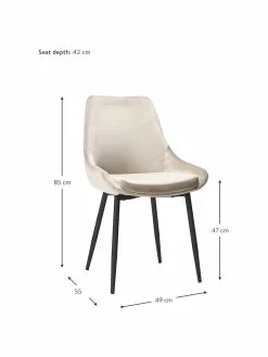 Rowico Samt-Polsterstühle Sierra in Beige, 2 Stück, B 49 x T 55 cm 10 Rowico Samt-Polsterstühle Sierra in Beige, 2 Stück, B 49 x T 55 cm -Esszimmer Verkäufe Samt Polsterstuhle Sierra in Beige 2 Stuck 2