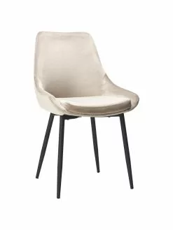 Esszimmer Verkäufe 23 Rowico Samt-Polsterstühle Sierra in Beige, 2 Stück, B 49 x T 55 cm