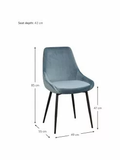 Rowico Samt-Polsterstühle Sierra in Blau, 2 Stück, B 49 x T 55 cm 10 Rowico Samt-Polsterstühle Sierra in Blau, 2 Stück, B 49 x T 55 cm -Esszimmer Verkäufe Samt Polsterstuhle Sierra in Blau 2 Stuck 2