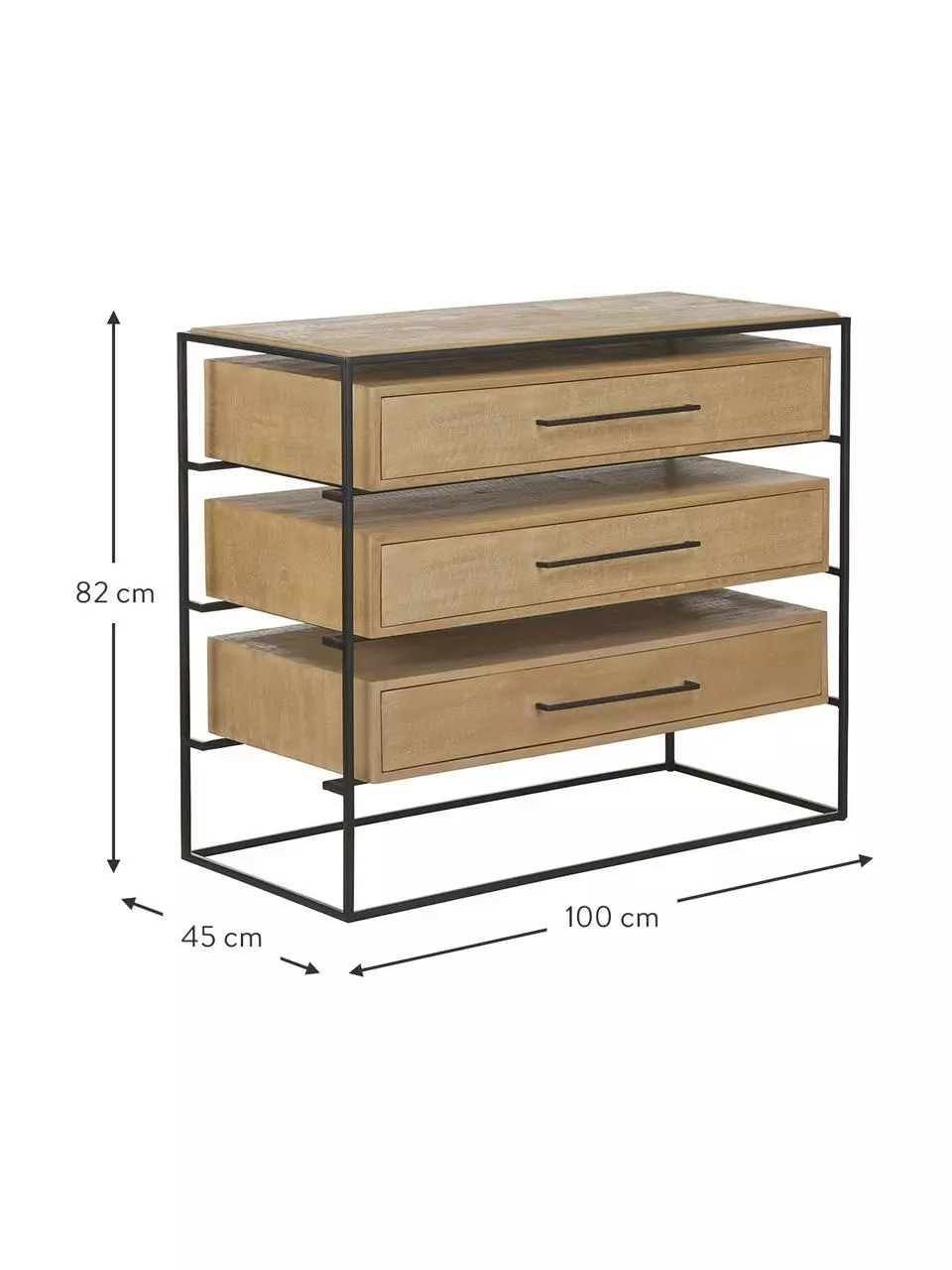 Westwing Collection Schubladenkommode Lyle aus massivem Mangoholz, B 100 x H 82 cm 5 Westwing Collection Schubladenkommode Lyle aus massivem Mangoholz, B 100 x H 82 cm – Bild 3