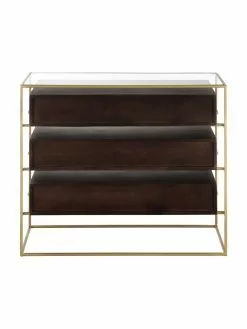 Westwing Collection Schubladenkommode Lyle mit Glasplatte, B 100 x H 82 cm -Esszimmer Verkäufe Schubladenkommode Lyle mit Glasplatte 11