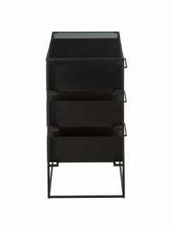 Westwing Collection Schubladenkommode Lyle mit Glasplatte, B 100 x H 82 cm -Esszimmer Verkäufe Schubladenkommode Lyle mit Glasplatte 4