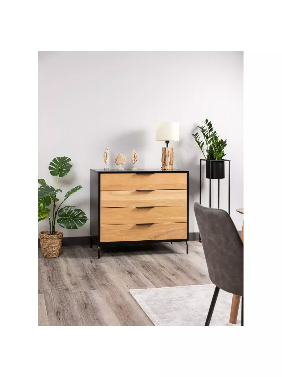 Schubladenkommode Stellar aus Eichenholzfurnier, B 100 x H 90 cm 4 Schubladenkommode Stellar aus Eichenholzfurnier, B 100 x H 90 cm – Bild 2