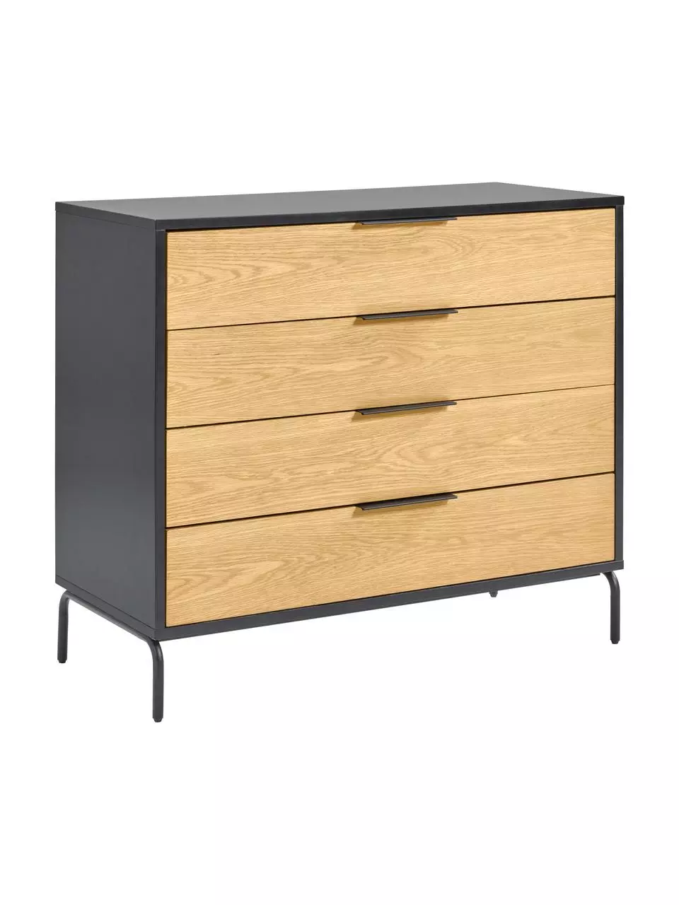 Schubladenkommode Stellar aus Eichenholzfurnier, B 100 x H 90 cm 3 Schubladenkommode Stellar aus Eichenholzfurnier, B 100 x H 90 cm