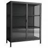 Schwarze Glasvitrine Brisbane mit Metallrahmen, B 80 x H 102 cm 2 Schwarze Glasvitrine Brisbane mit Metallrahmen, B 80 x H 102 cm -Esszimmer Verkäufe Schwarze Glasvitrine Brisbane mit Metallrahmen