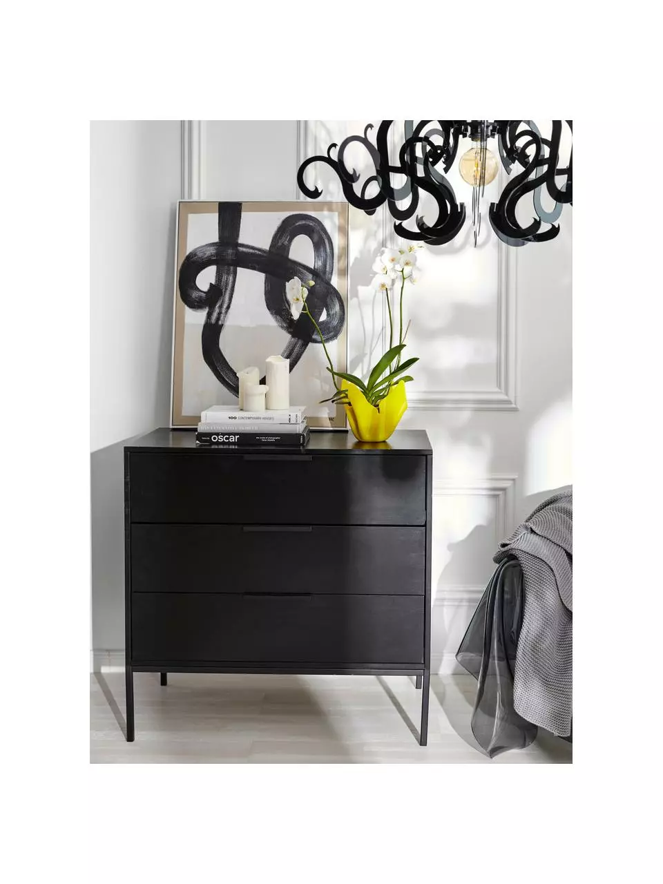 Schwarze Kommode Adam mit Schubladen, B 94 x H 93 cm 4 Schwarze Kommode Adam mit Schubladen, B 94 x H 93 cm – Bild 2