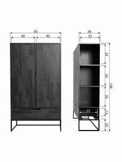 Schwarzes Highboard Silas aus Holz, B 85 x H 149 cm 11 Schwarzes Highboard Silas aus Holz, B 85 x H 149 cm -Esszimmer Verkäufe Schwarzes Highboard Silas aus Holz 4