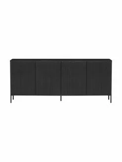 Sideboard Avourio mit geriffelter Front aus Kiefernholz, 4-türig, B 200 x H 85 cm -Esszimmer Verkäufe Sideboard Avourio mit geriffelter Front aus Kiefernholz 4 turig 4